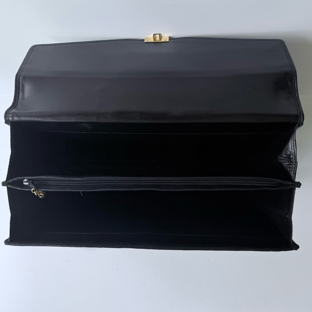 Vintage Florence Leather School / Scuola Del Cuoio Black Woven Leather Briefcase - Picture 10 of 16